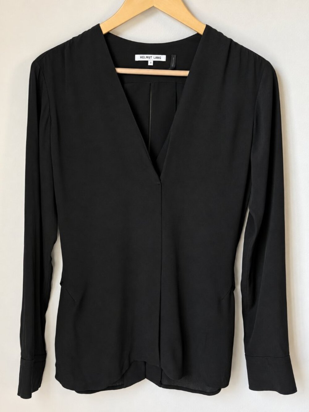 Helmut Lang Black Silk Back Tie Top – Size Small